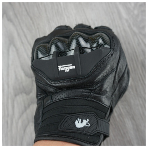 Мотоциклетні рукавички шкіряні із захистом кістяшок Furygan L чорний фото №3