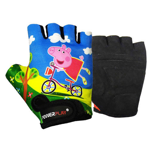Велосипедні рукавички дитячі PowerPlay 5473 Peppa Pig S Сині фото №1