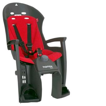 Велокрісло дитяче Hamax Siesta на багажник сіре/червоне фото №1
