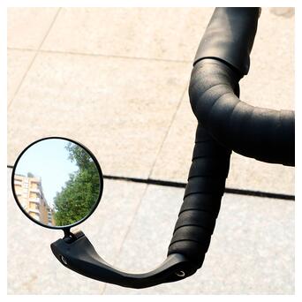 Велосипедне дзеркало West Biking 0720020 Black заднього виду в трубу керма регульоване кругле фото №3