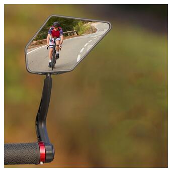 Дзеркало велосипедне West Biking YP0720028 з кріпленням у кермо довгою ніжкою, що обертається фото №5