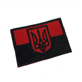 Шеврон на липучках Прапор з гербом червоний з чорним ЗСУ 20222218 10027 6,5х4,5 см фото №4