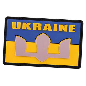 Шеврон патч на липучці FDSO Прапор України з гербом Ukraine TY-9924 Сіро-жовто-блакитний (59508310) фото №1