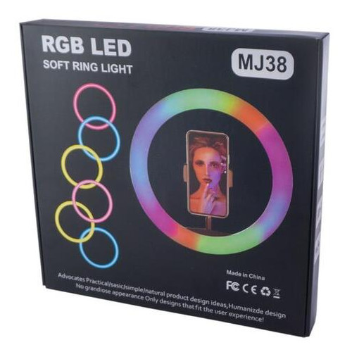 Лампа кольцевая RGB 380 мм (MJ38) фото №6