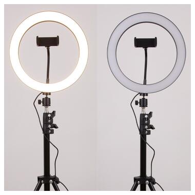 Кільцева світлодіодна LED лампа Epik Flat Ring 10 + tripod 2.1m Black фото №26
