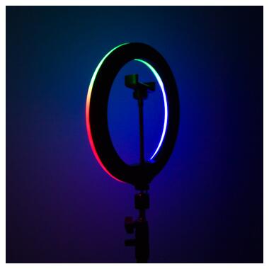 Кільцева світлодіодна LED лампа Epik RGB Arc Ring 13 + tripod 2,1m Black фото №14