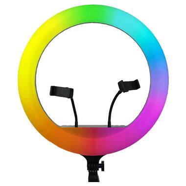 Кільцева світлодіодна LED лампа Epik RGB Arc Ring 13 + tripod 2,1m Black фото №1