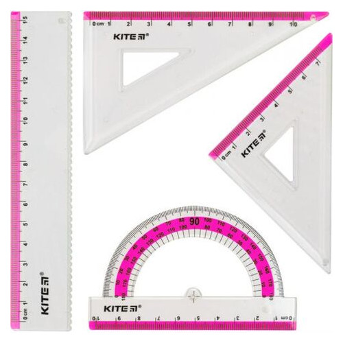 Набір лінійок Kite Ruler Set рожевий (K17-280-10) фото №1