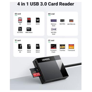 Кардридер Ugreen 30333 All-in-One USB 3.0, кабель 0,5 м (30333) фото №4