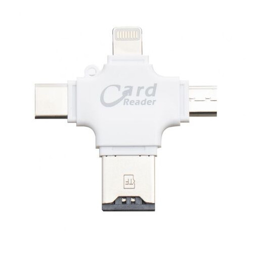 Картридер OTG Lightning Micro Type-C to MicroSD Чёрный фото №2