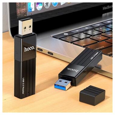 Кардрідер USB2.0 Hoco HB20 Black (HB20U2) фото №3