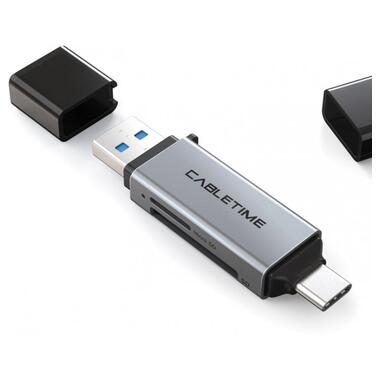 Кардрідер Cabletime USB3.0 A + USB TYPE C, SD/TF, 5Gbps (CB46G) фото №4