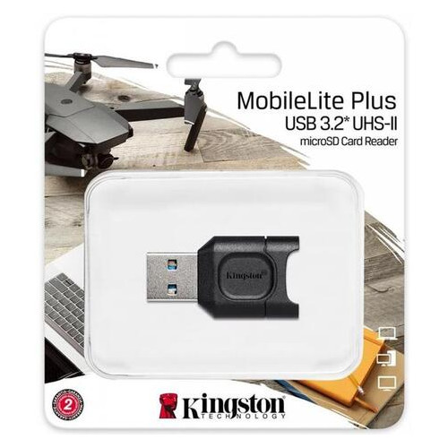Кардрідер USB3.2 Kingston MobileLite Plus microSD Black (MLPM) фото №3