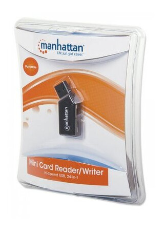 Картридер Manhattan mini USB2.0 Black, Mobile внешний (101677) фото №4