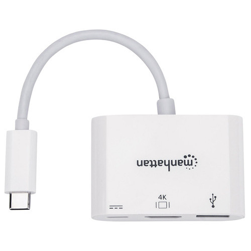 Док-станція USB3.1 Type-C --> HDMI/USB 3.0/PD 60W 4-in-1 White Manhattan (152945) фото №4