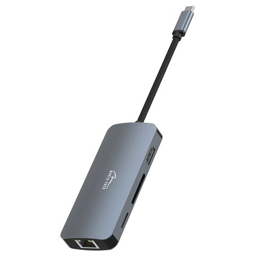 Док-станція USB3.1 Type-C --> HDMI/USB 3.0x3/RJ45/SD/MicroSD/PD 100W Hub Pro 8-in-1 Media-Tech (MT5044) фото №3