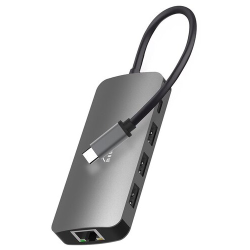 Док-станція USB3.1 Type-C --> HDMI/USB 3.0x3/RJ45/SD/MicroSD/PD 100W Hub Pro 8-in-1 Media-Tech (MT5044) фото №1