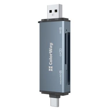 Кардридер ColorWay USB 2.0/USB-C для CF/SD/MicroSD (CW-CR-01) фото №3