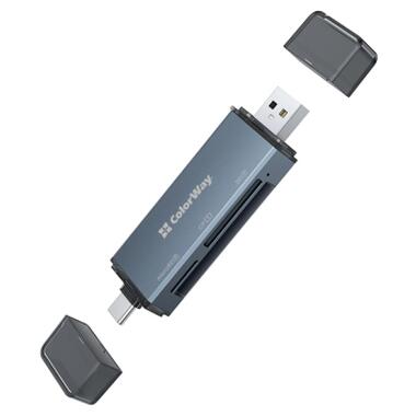Кардридер ColorWay USB 2.0/USB-C для CF/SD/MicroSD (CW-CR-01) фото №2