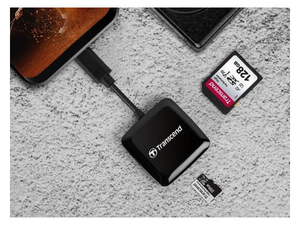 Кардрідер Transcend USB 3.2 Gen 1 Type-C SD/microSD Black (TS-RDC3) фото №2