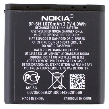 Акумулятор Nokia BP-6M 1070 mAh AAAA/Original техпакет фото №1