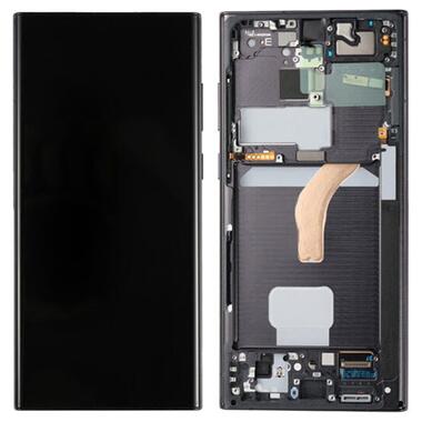 Дисплей Samsung SM-S908 Galaxy S22 Ultra (2022) у зборі з сенсором та рамкою Phantom Black service orig (L23520) фото №1