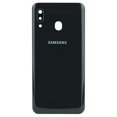 Задня частина корпусу Samsung Galaxy A20 SM-A205 Black (з склом камери) фото №1