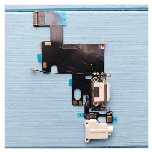 Шлейф Apple iPhone 6 конектора зарядки, конектора навушників з компонентами White фото №1
