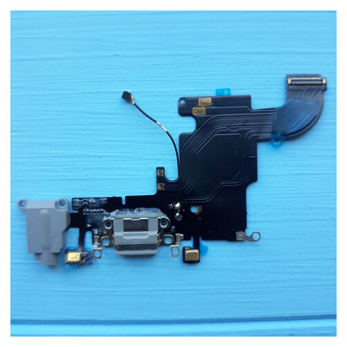 Шлейф Apple iPhone 6S коннектора зарядки, коннектора наушников, с микрофоном, с компонентами Space Gray фото №1