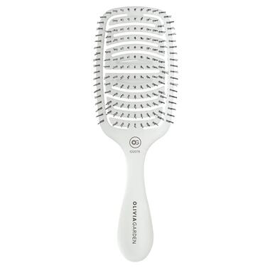Щітка для тонкого волосся Olivia Garden ESSENTIAL CARE FLEX Fine Hair Memory Flex Bristles Ice White (ID2078) фото №2
