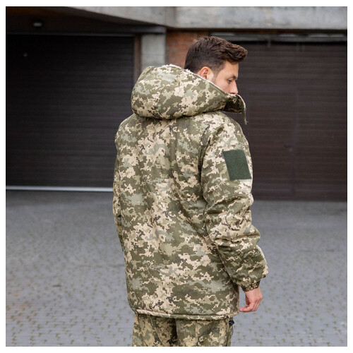 Куртка-бушлат військова чоловіча тактична на хутрі ЗСУ Піксель 9163 56 розмір фото №3