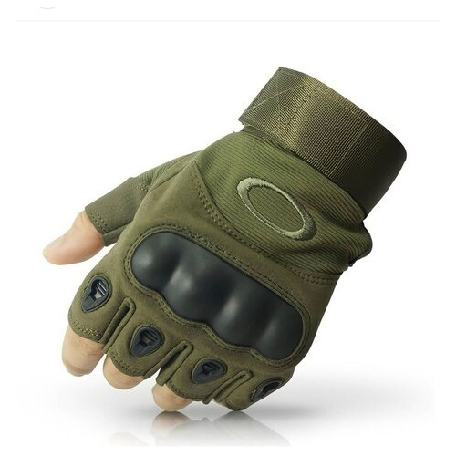 Тактичні рукавички короткі Tactical безпалий олива фото №2