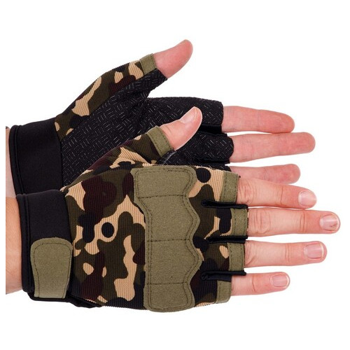 Тактичні рукавички з відкритими пальцями FDSO BC-8789 L Камуфляж (07508035) фото №1