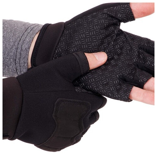 Тактичні рукавички з відкритими пальцями FDSO BC-8789 L Чорний (07508035) фото №3