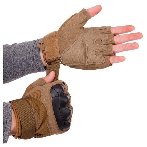 Тактичні рукавички з відкритими пальцями FDSO BC-8805 XL Хакі (07508031) фото №2