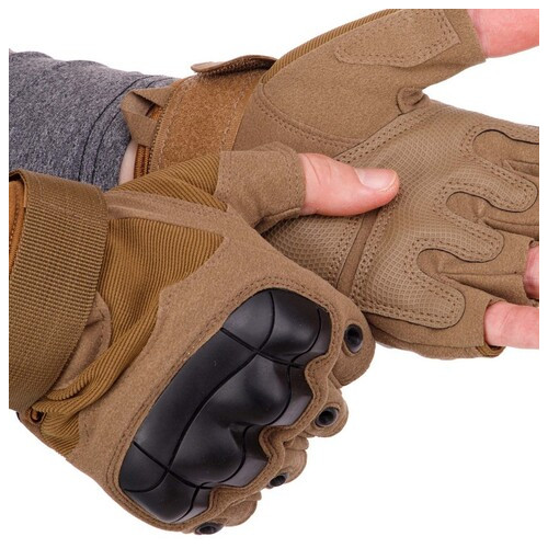 Тактичні рукавички з відкритими пальцями FDSO BC-8805 XL Хакі (07508031) фото №3