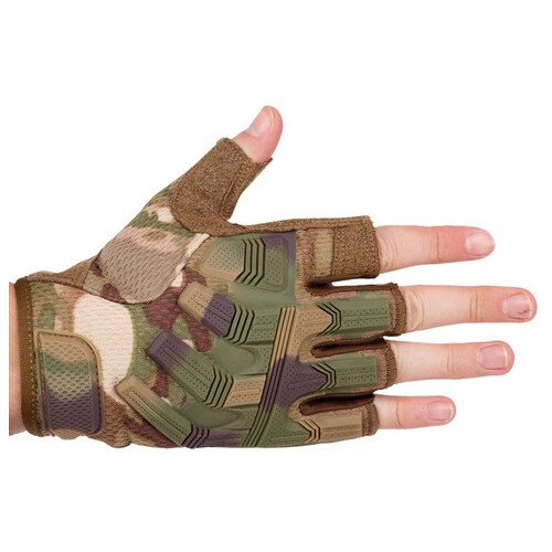 Тактичні рукавички з відкритими пальцями FDSO BC-8808 XL Комуфляж Multicam (07508032) фото №4