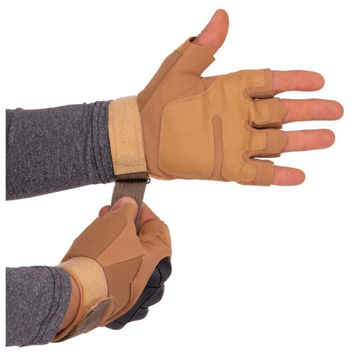Тактичні рукавички з відкритими пальцями FDSO BC-8788 M Хакі (07508044) фото №4