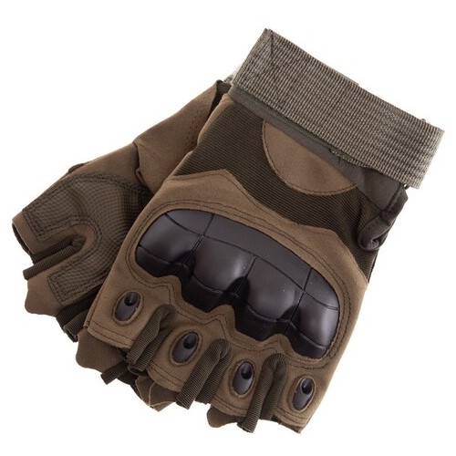 Тактичні рукавички з відкритими пальцями FDSO BC-8788 XL Оливковий (07508044) фото №6