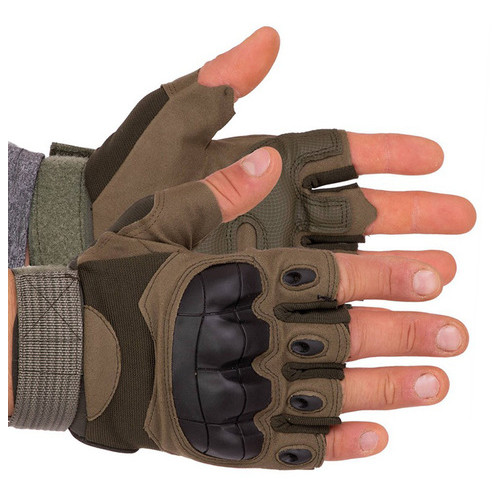 Тактичні рукавички з відкритими пальцями FDSO BC-8788 XL Оливковий (07508044) фото №1
