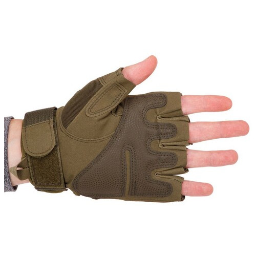 Тактичні рукавички з відкритими пальцями FDSO BC-8805 XL Оливковий (07508031) фото №5