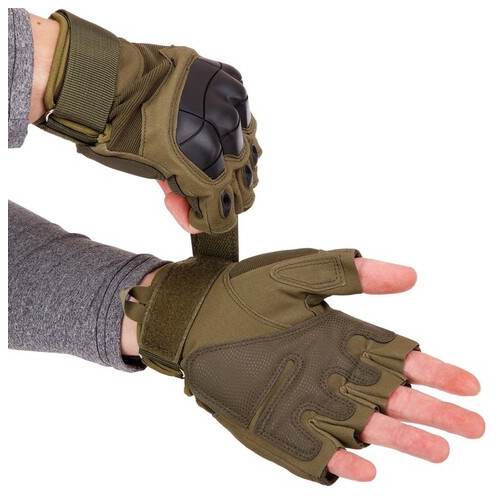 Тактичні рукавички з відкритими пальцями FDSO BC-8805 XL Оливковий (07508031) фото №2