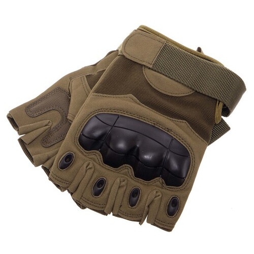 Тактичні рукавички з відкритими пальцями FDSO BC-8805 XL Оливковий (07508031) фото №6