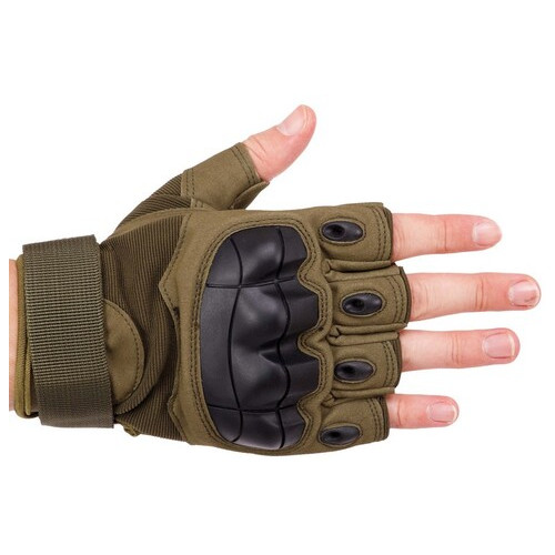 Тактичні рукавички з відкритими пальцями FDSO BC-8805 XL Оливковий (07508031) фото №4
