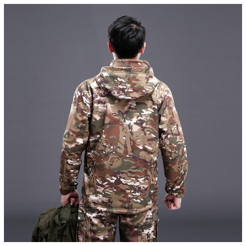 Тактична куртка Pave Hawk PLY-6 Camouflage CP 2XL чоловіча з каптуром та кишенями ззаду taktical фото №3