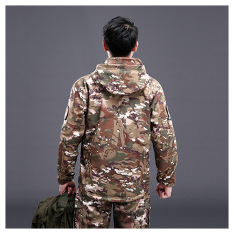 Тактична куртка Pave Hawk PLY-6 Camouflage CP 4XL чоловіча військова з каптуром та кишенями ззаду фото №3