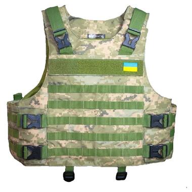 Плитоноска тактическая с установкой дополнительной защиты Kirasa ВСУ (ЗСУ) KI1022 пиксель фото №1