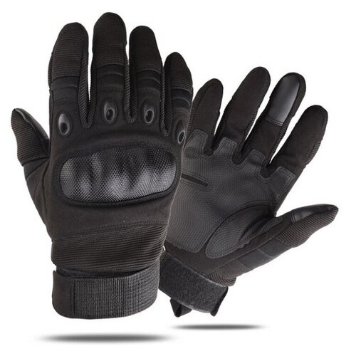 Перчатки тактические Primo Carbon полнопалые, сенсорные, размер L - Black фото №1