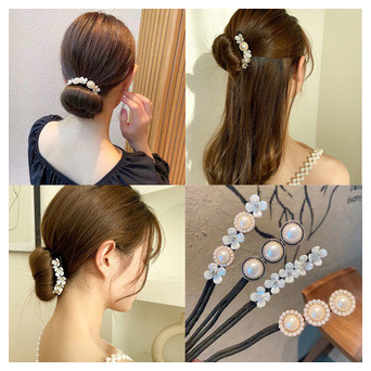 Елегантна шпилька-твістер для волосся з перлиною прикрасою (T-5667) фото №8