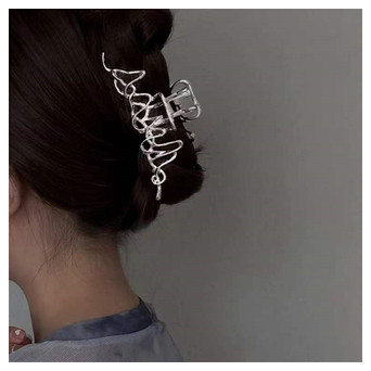 Металевий затискач для волосся, шпилька-краб Ажур (Z-4780) фото №3